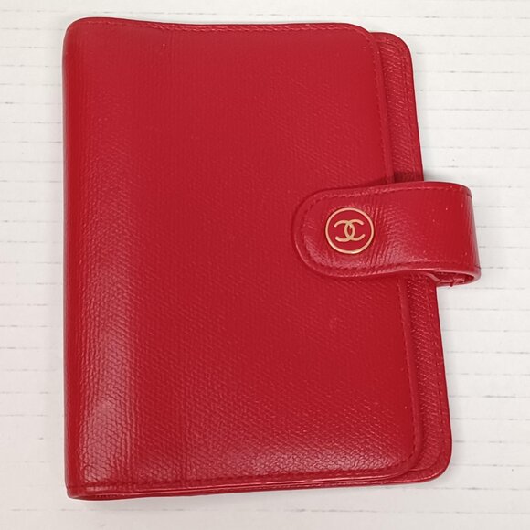 Chanel Caviar leather Ring Agenda Red Wallet Card lux-185-092025 - Picture 1 of 16